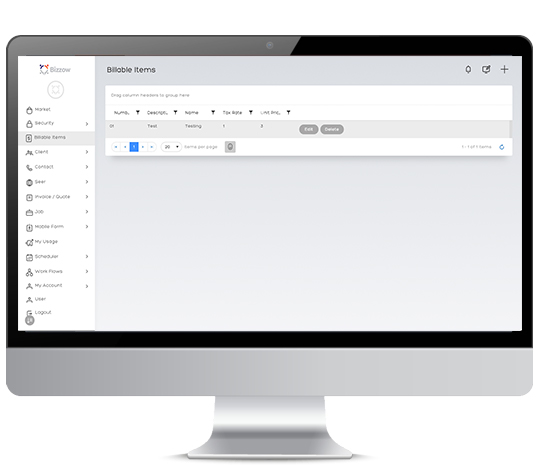 Bizzow Billable Items - Invoicing, Quoting Tools