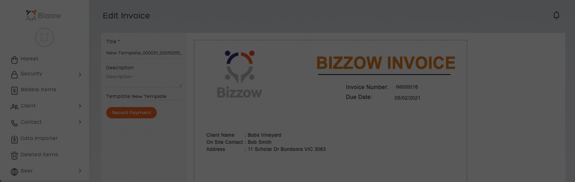 Bizzow Invoices