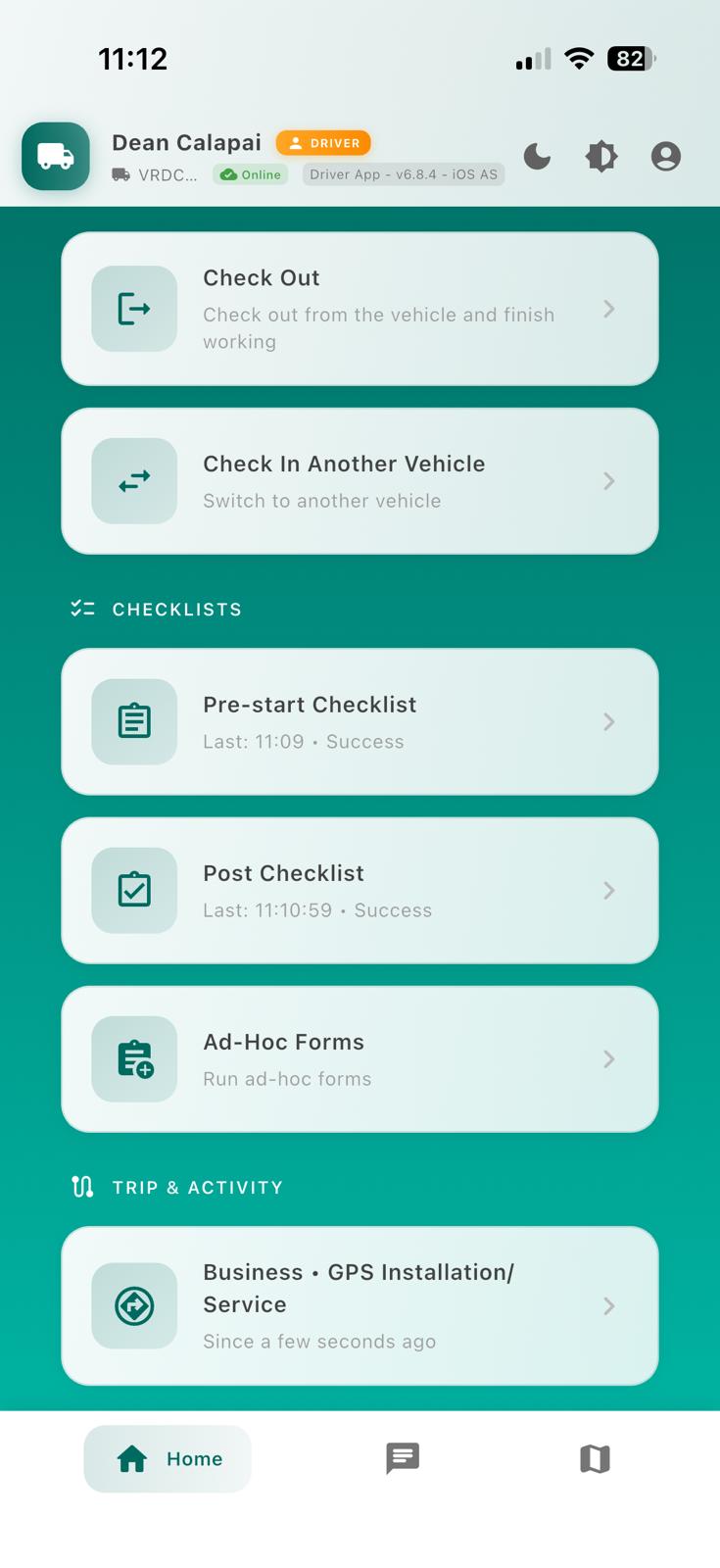 Driver App defect proof screen for adding notes and photo evidence.