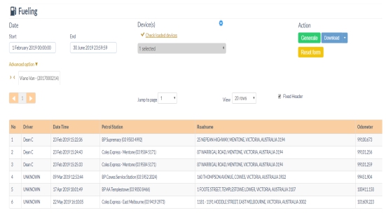 IntelliTrac Fuel Card Matching Report